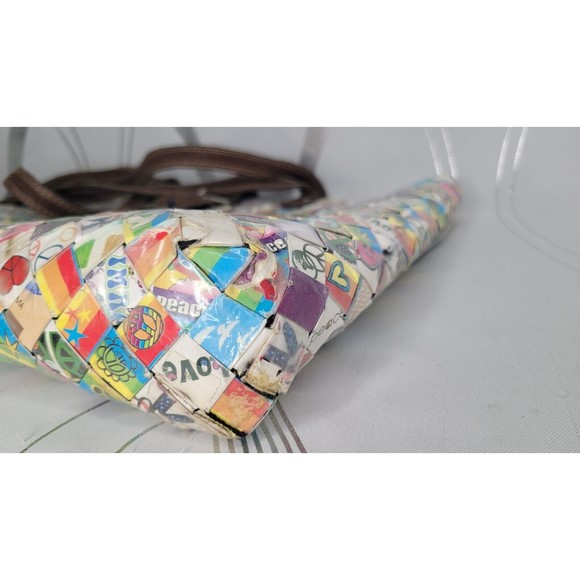 Nahui Ollin Candy Wrapper Peace Sign Love Doves Hippy‎ Retro Unique Purse READ - Picture 11 of 16
